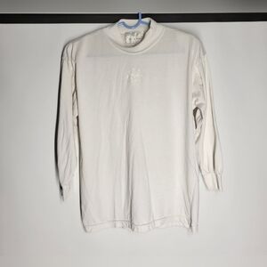 Stratosphere White Long Sleeve Shirt With Small Cowl Neck